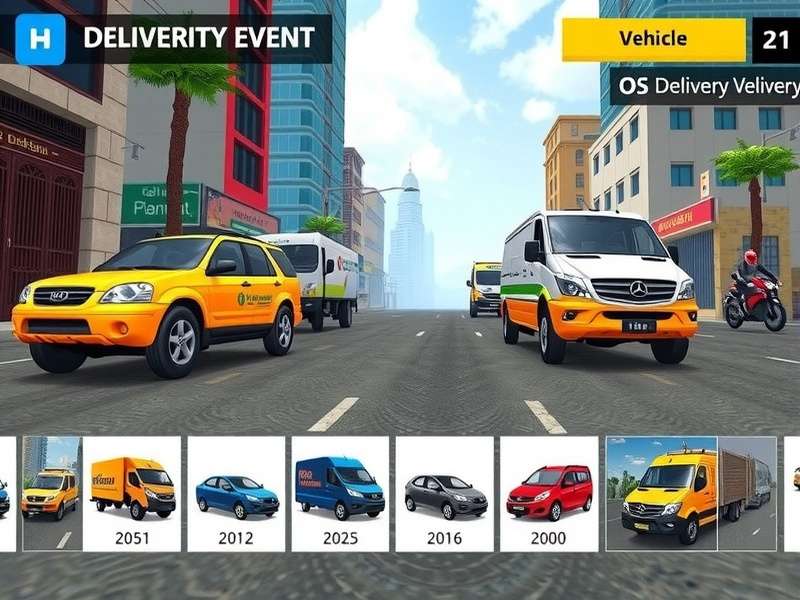 Delivery Flash Dynamo gameplay screenshot showing delivery vehicles in Indian city